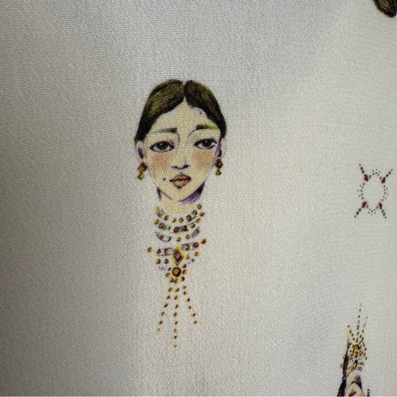 Johnny Was Schofield Button Down Shirt Faces Cream - Large - Picture 9 of 11